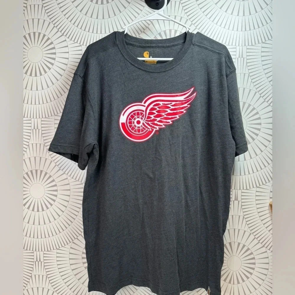 Carhartt Men’s Detroit Red Wings T-shirt Short Sleeve Medium‎ Charcoal Gray